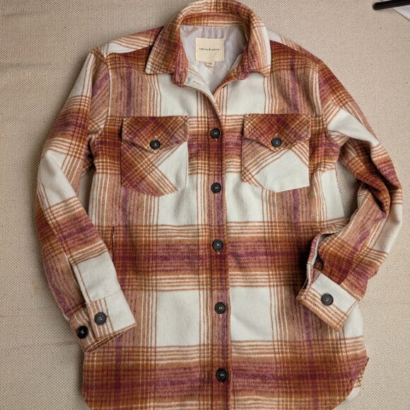 Thread & Supply Women's XS Lined Thick Plaid Shacket Jacket w Pockets - Picture 1 of 5